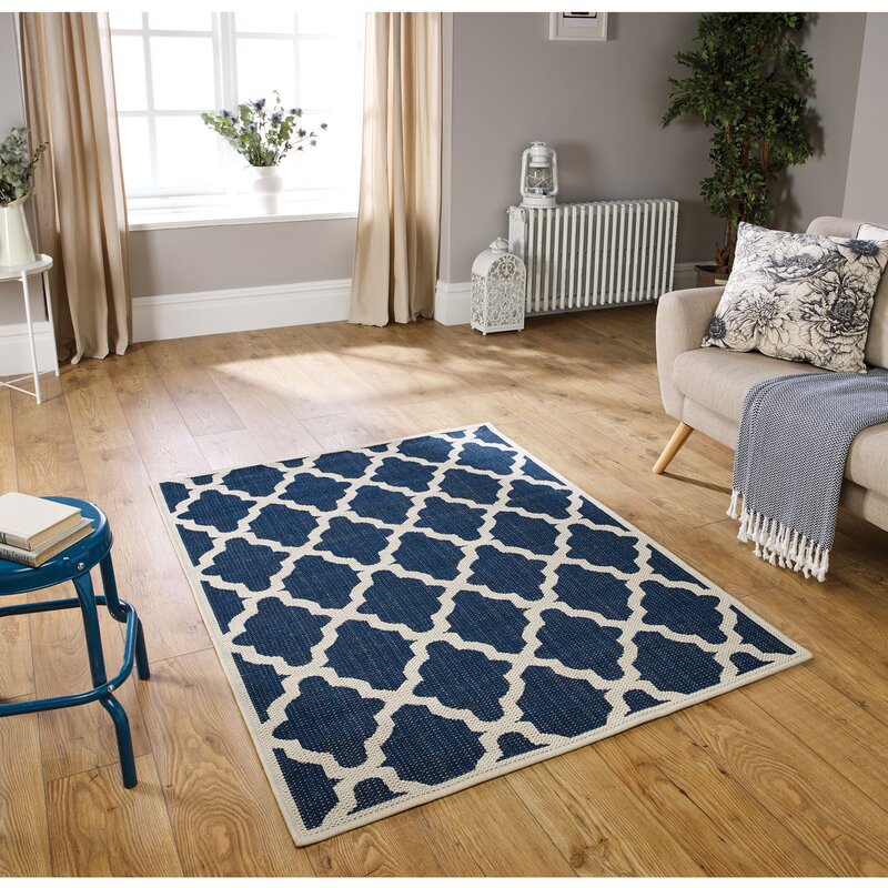 Fairmont Park Conde Tufted Blue/White Rug Wayfair.co.uk